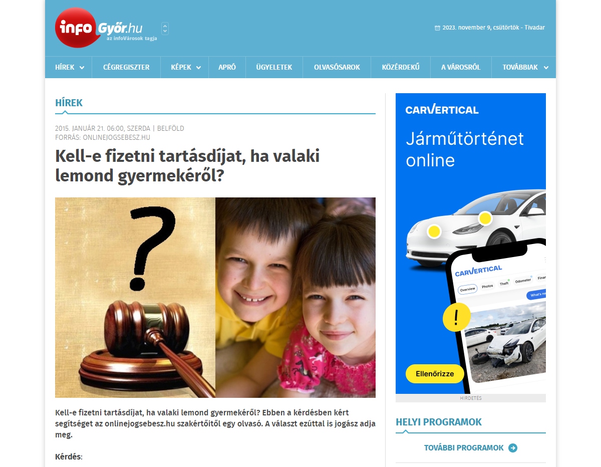 Apai lemondás a gyerekről