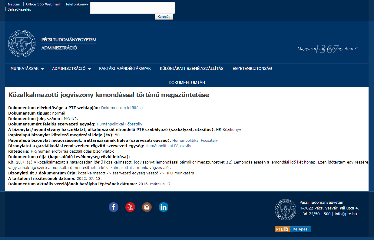 Lemondás közalkalmazotti jogviszonyról