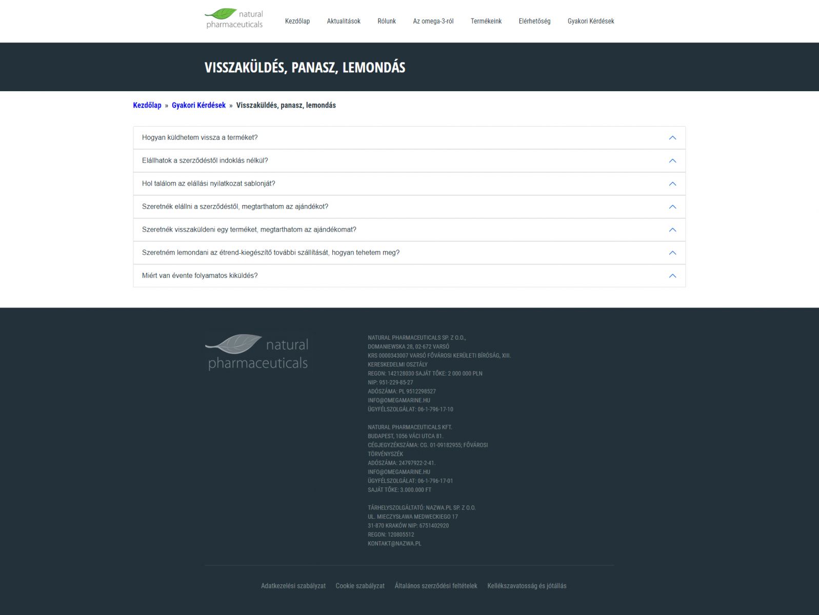Natural pharmaceuticals kft lemondás