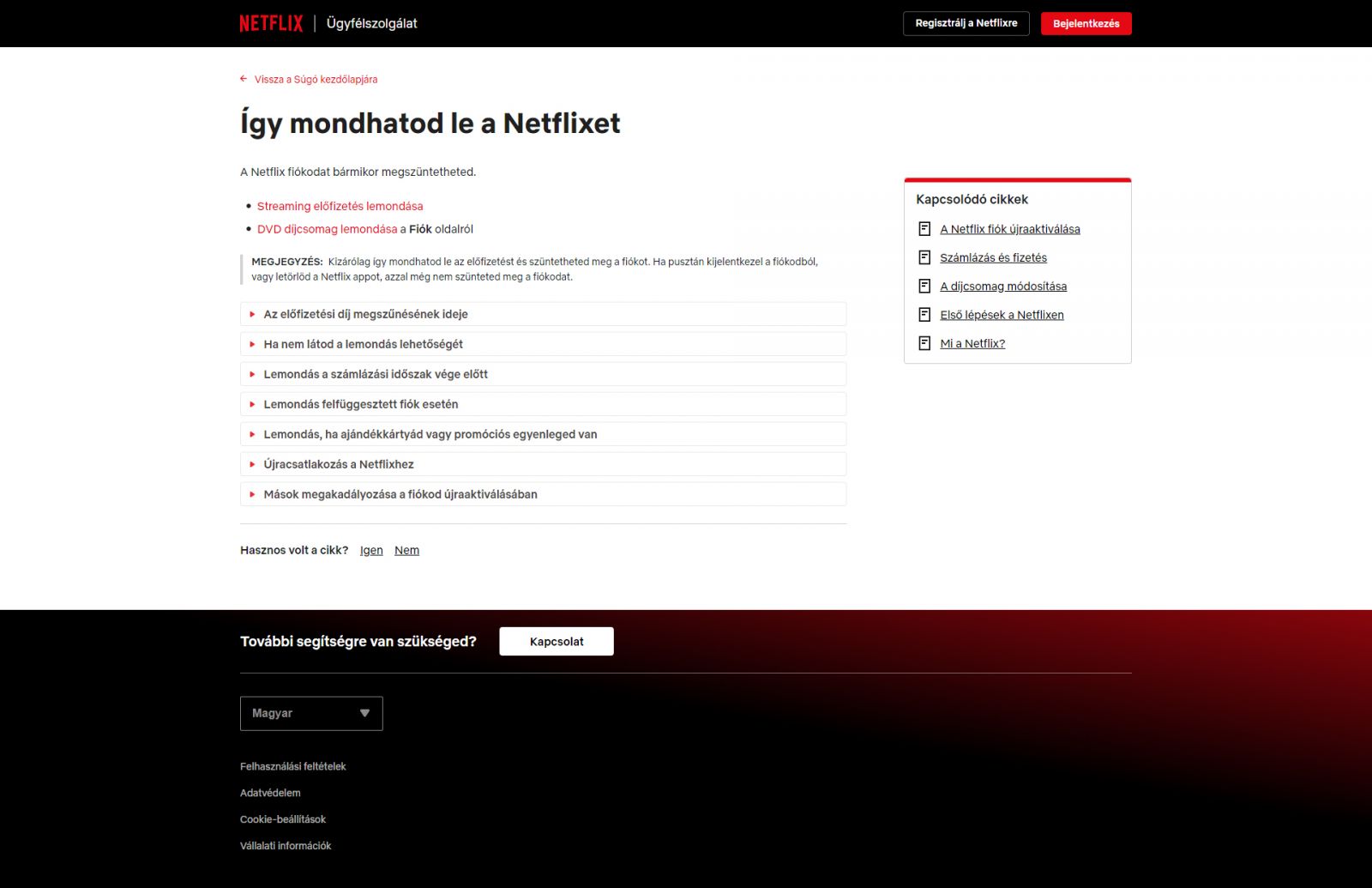 Netflix előfizetés lemondása