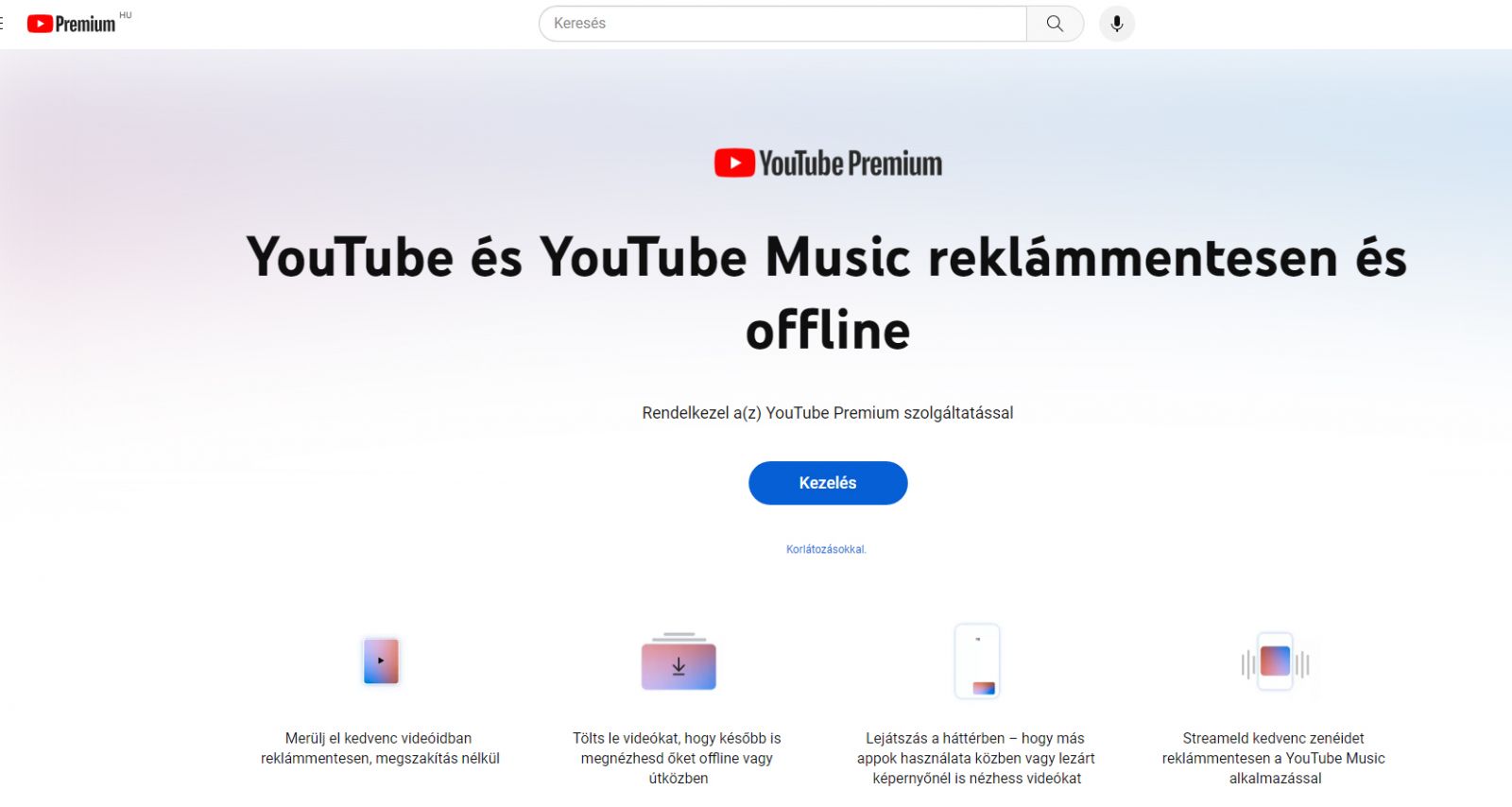 Youtube prémium lemondása